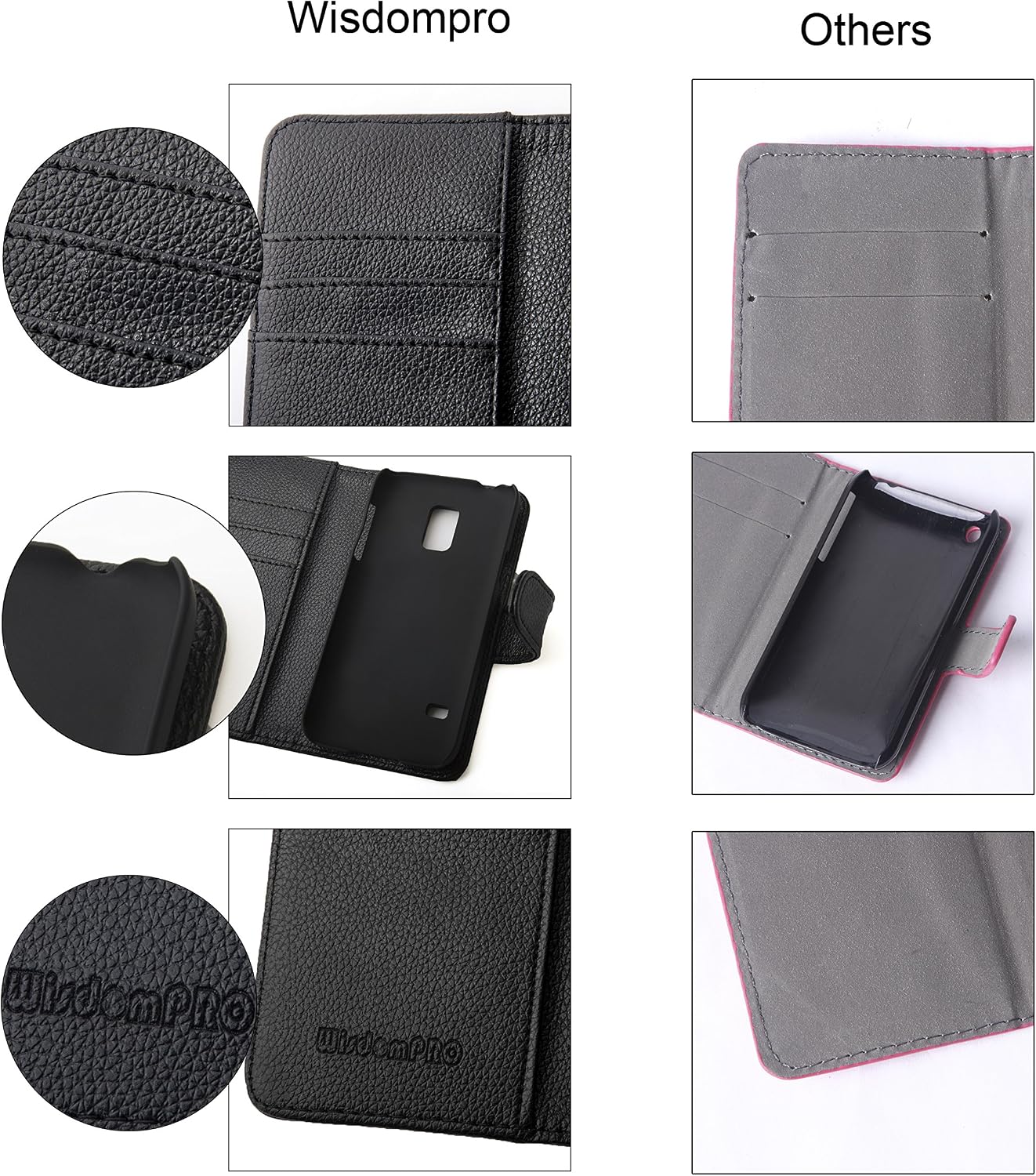 Wisdompro Wallet Case for S5 Mini, PU Leather Flip Folio Protective Phone Case Cover with Magnetic Closure and Card Holder Slots for Samsung Galaxy S5 Mini - Black