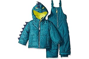 Character Toddler Boys Snowsuit Insulated Waterproof Snow Outfit Set with Attached Hood...