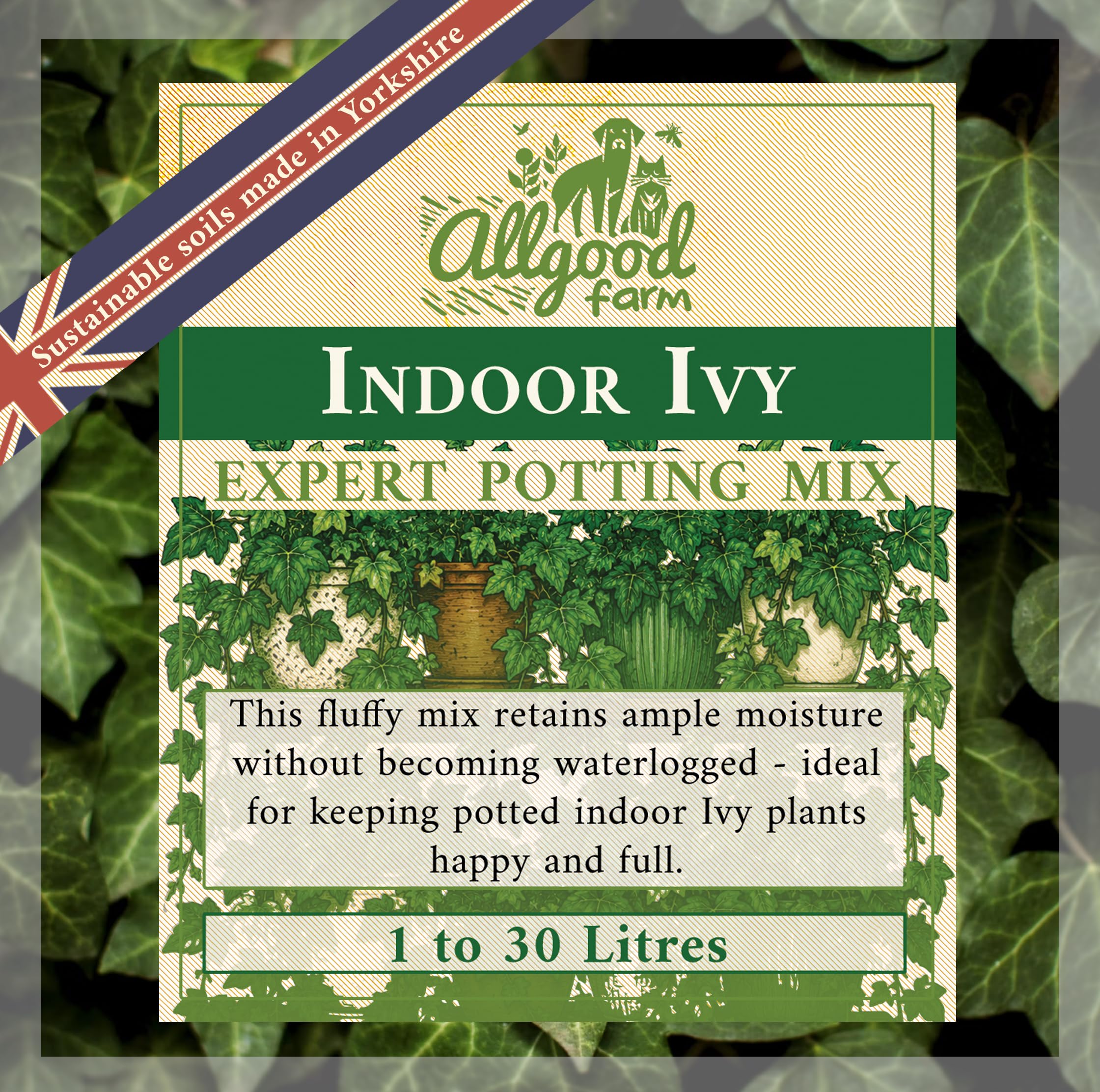 Allgood Farm Ivy Soil - 1 to 30 Litres Expert Indoor Ivy Potting Soil Mix (1 Litre)