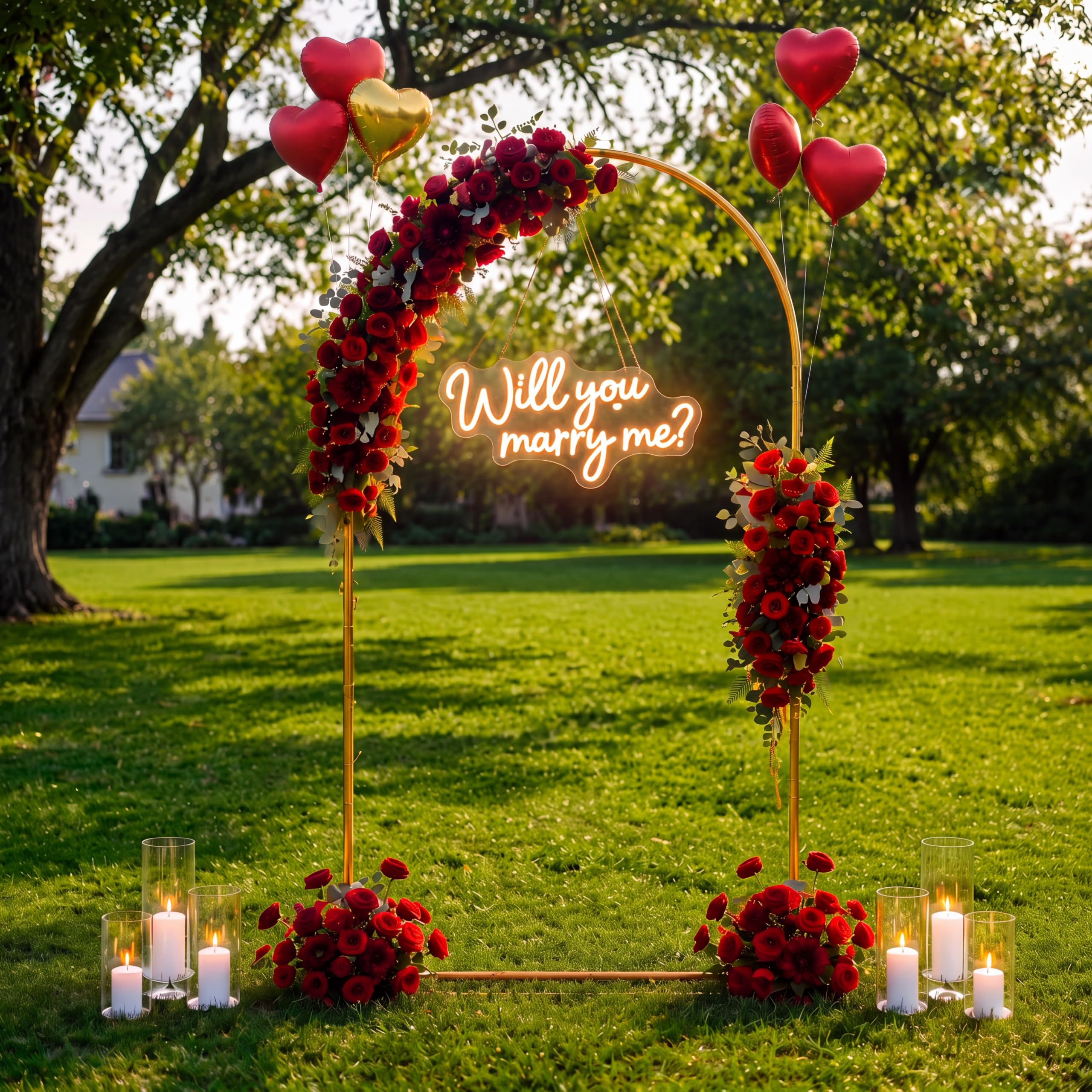 Photo 1 of Junkin 7.2 ft "Will You Marry Me" LED Neon Sign Wedding Arch
