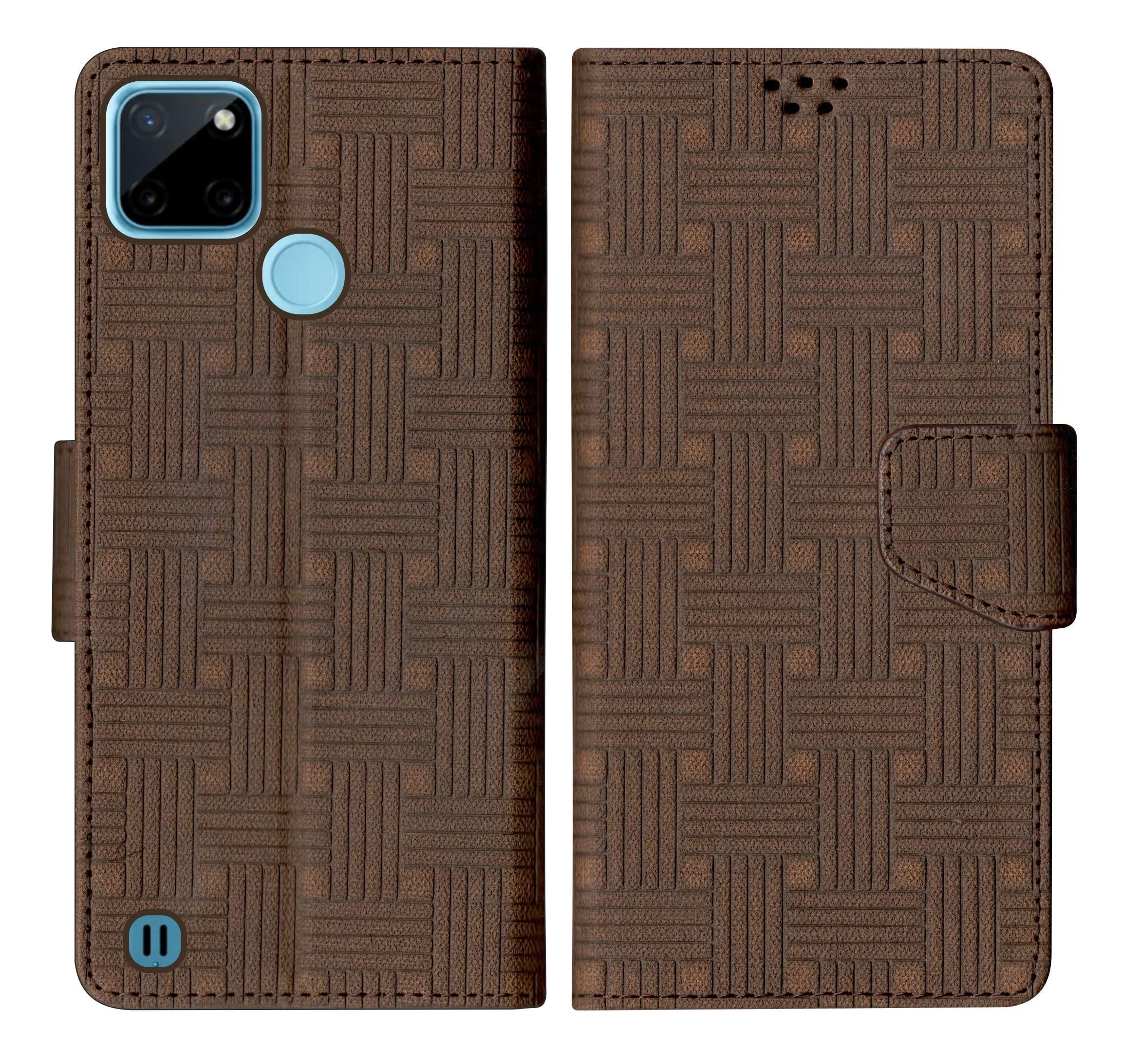 SBMS Realme C21Y / Realme C21 / Realme C25Y Flip Cover Back Cover Case with Magnatic Closure | Inbuilt Stand | Card & Money Pocket (Mat Brown) (B0CCMH8TTZ) Amazon Price History, Amazon Price Tracker