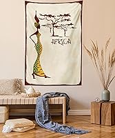 Vista 43 de Lunarable Tapiz abstracto, diseño floral de cachemira batik, adorno dibujado a mano, decoración de tela para colgar en la pared para dormitorio