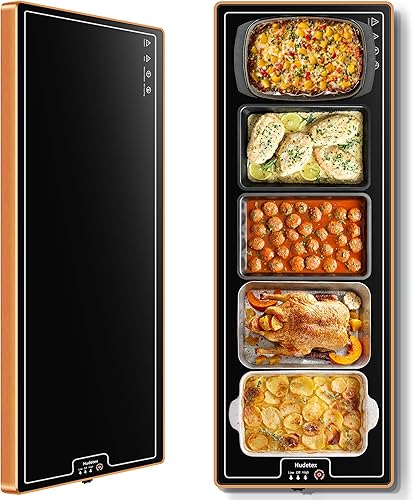 Tapete de calentamiento para alimentos (extra largo de 40 x 12 pulgadas), bandejas de calentamiento eléctricas para bufés, fiestas y uso diario con