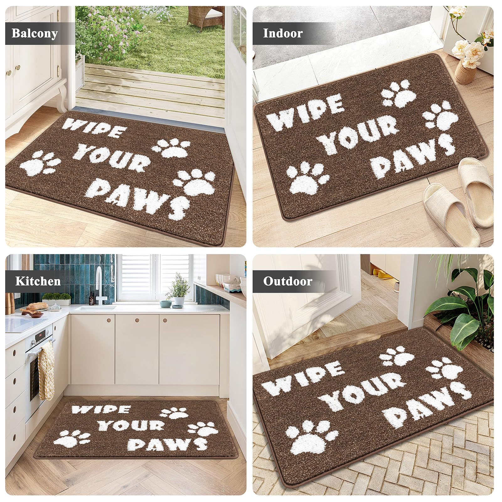 Enyhom Tapete grande para puerta de interior, 80 x 120 cm, tapete de entrada de perfil bajo, súper absorbente, antideslizante, tapete para puerta delantera, tapete para mascotas para perros en el