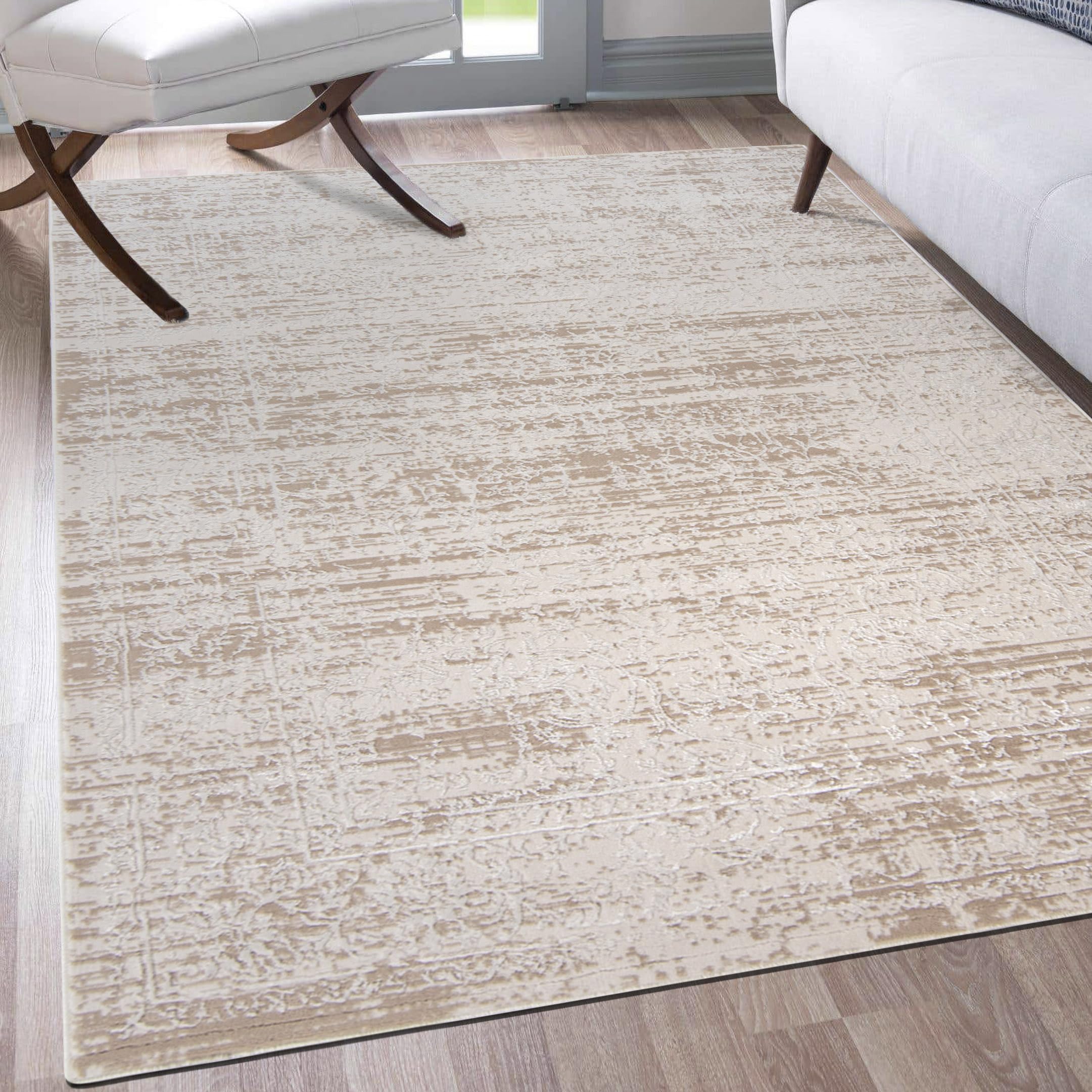 Tapis abstrait vintage Mazovia certifié ÖKO-TEX tapis crème beige 120x170