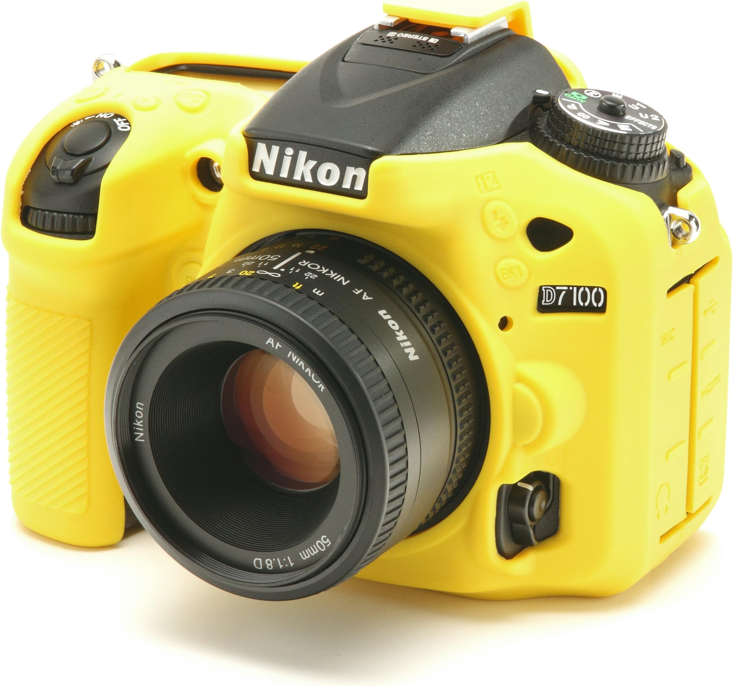 easy silicon cover case for Nikon D7100 with LCD protect film (Yellow)