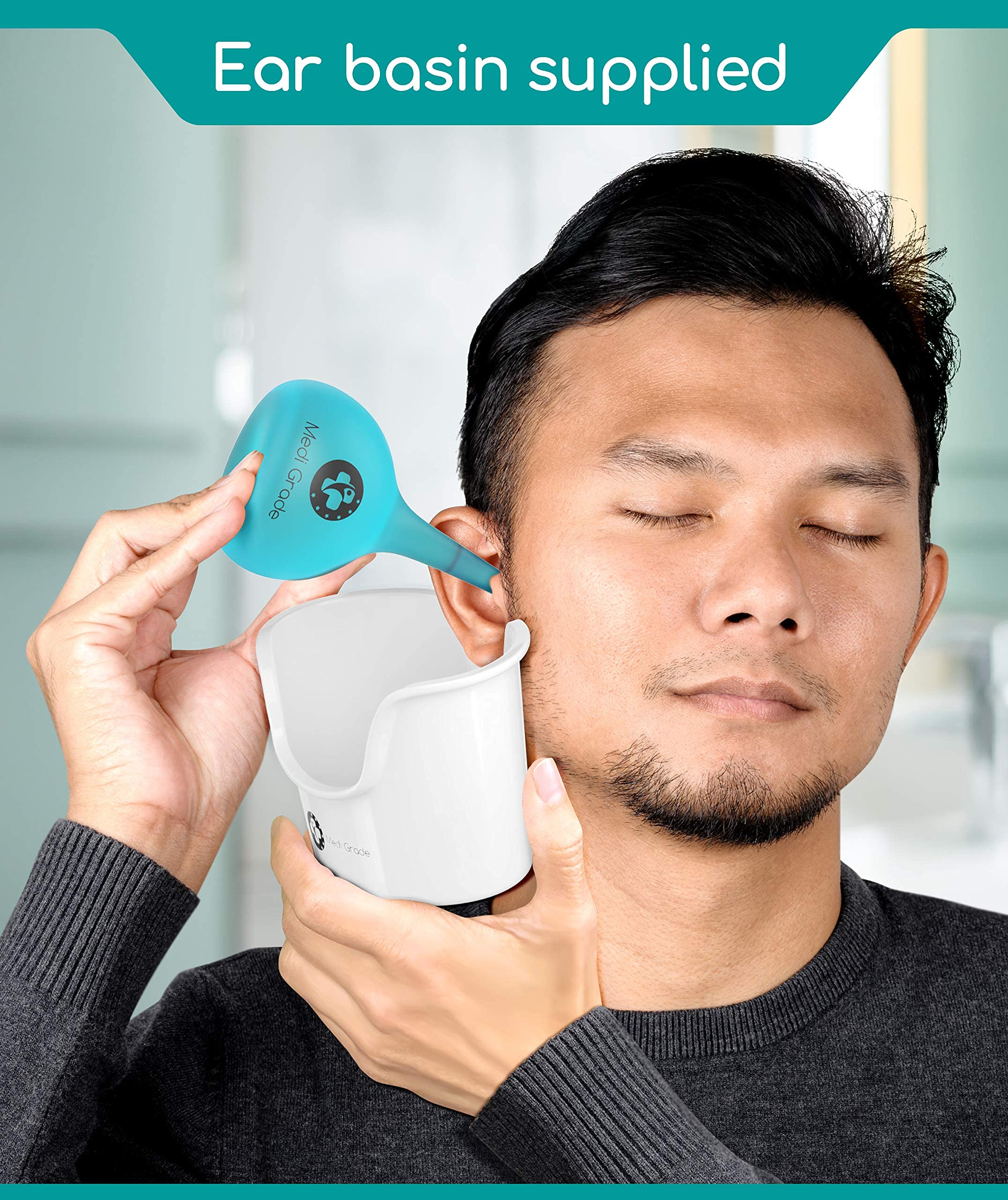 Ear Syringe for Removing Ear Wax [200 ml] Ear Syringing Kit with Rubber