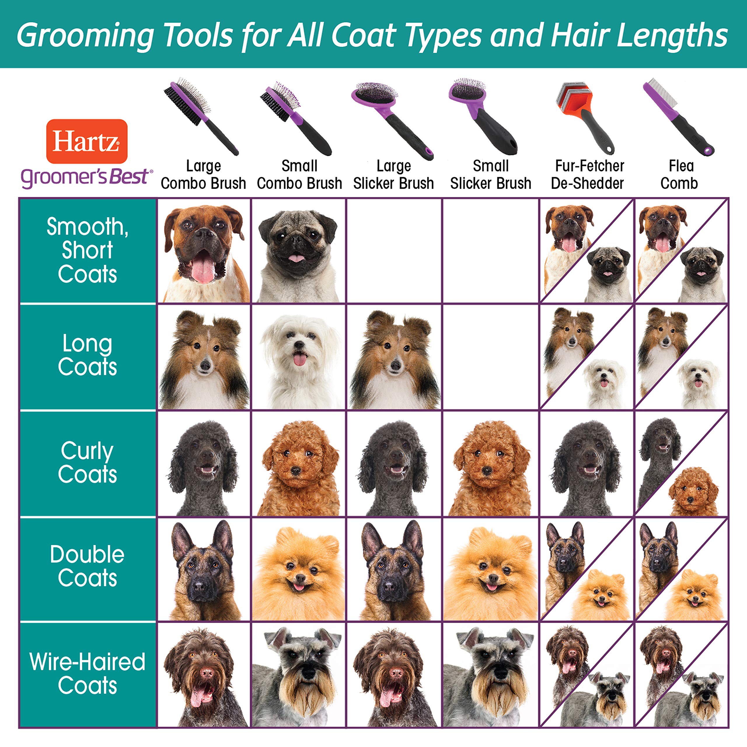 different dog brushes