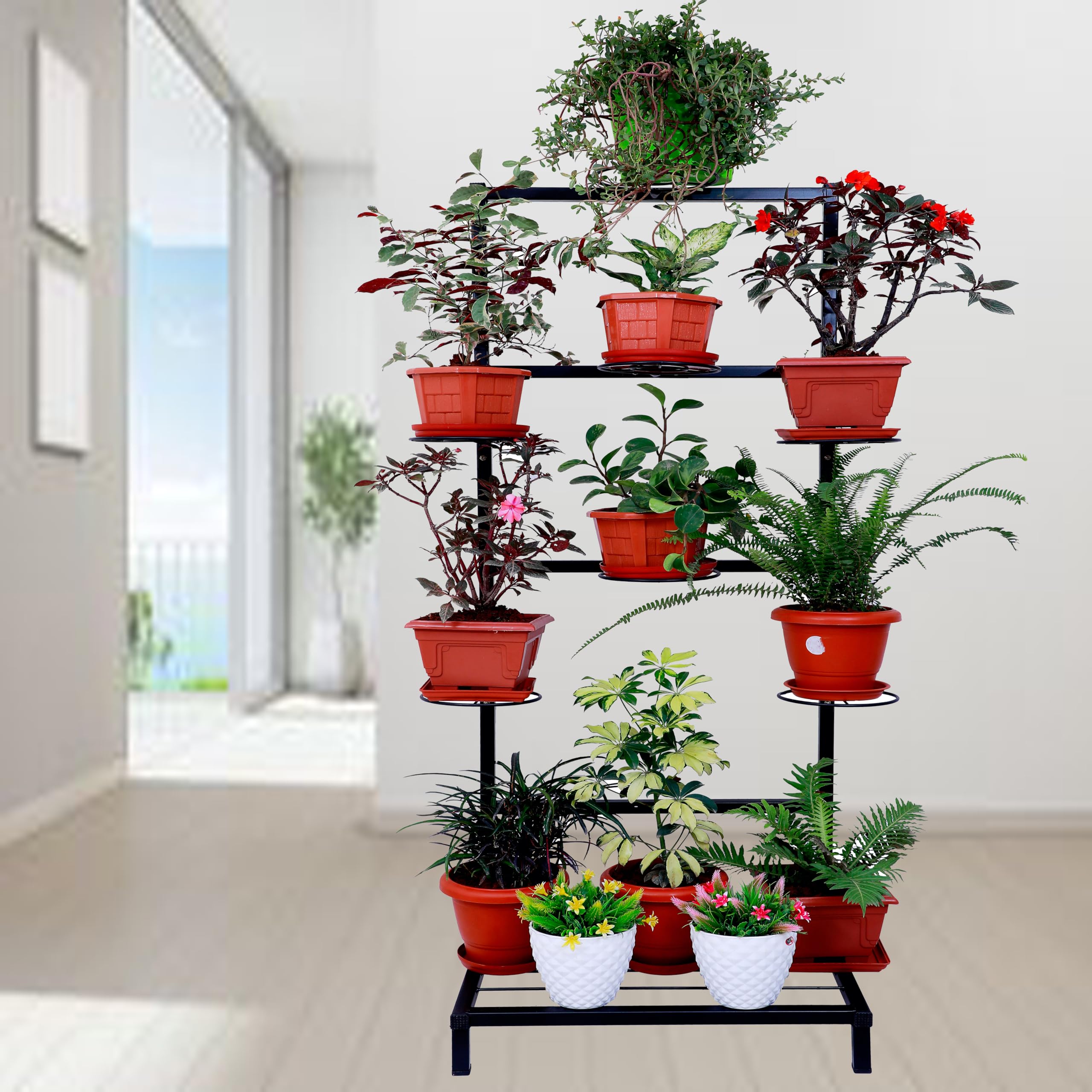 D&V ENGINEERING - Creative in innovation Metal Hanging Plant Stand for Indoor Outdoor small pot holder Rack, Decorative Flower Pot Display frame (Multi-tier Planter Stand) (B09MRN588C) Amazon Price History, Amazon Price Tracker
