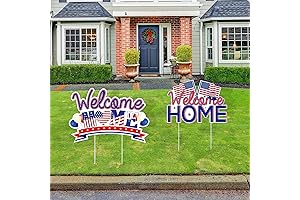 Military Welcome Home Yard Sign with Stakes for Army Homecoming