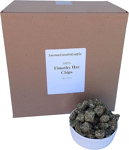 Chips de heno Timothy prémium de 15 libras para mascotas