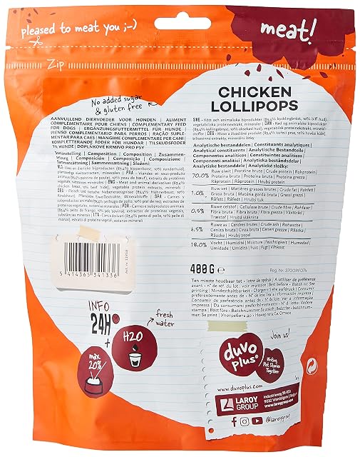 Foto 2 de 3 de Snacks para Perros Duvo+ DUVO Meat PIRULETAS DE Pollo Big 400 GR
