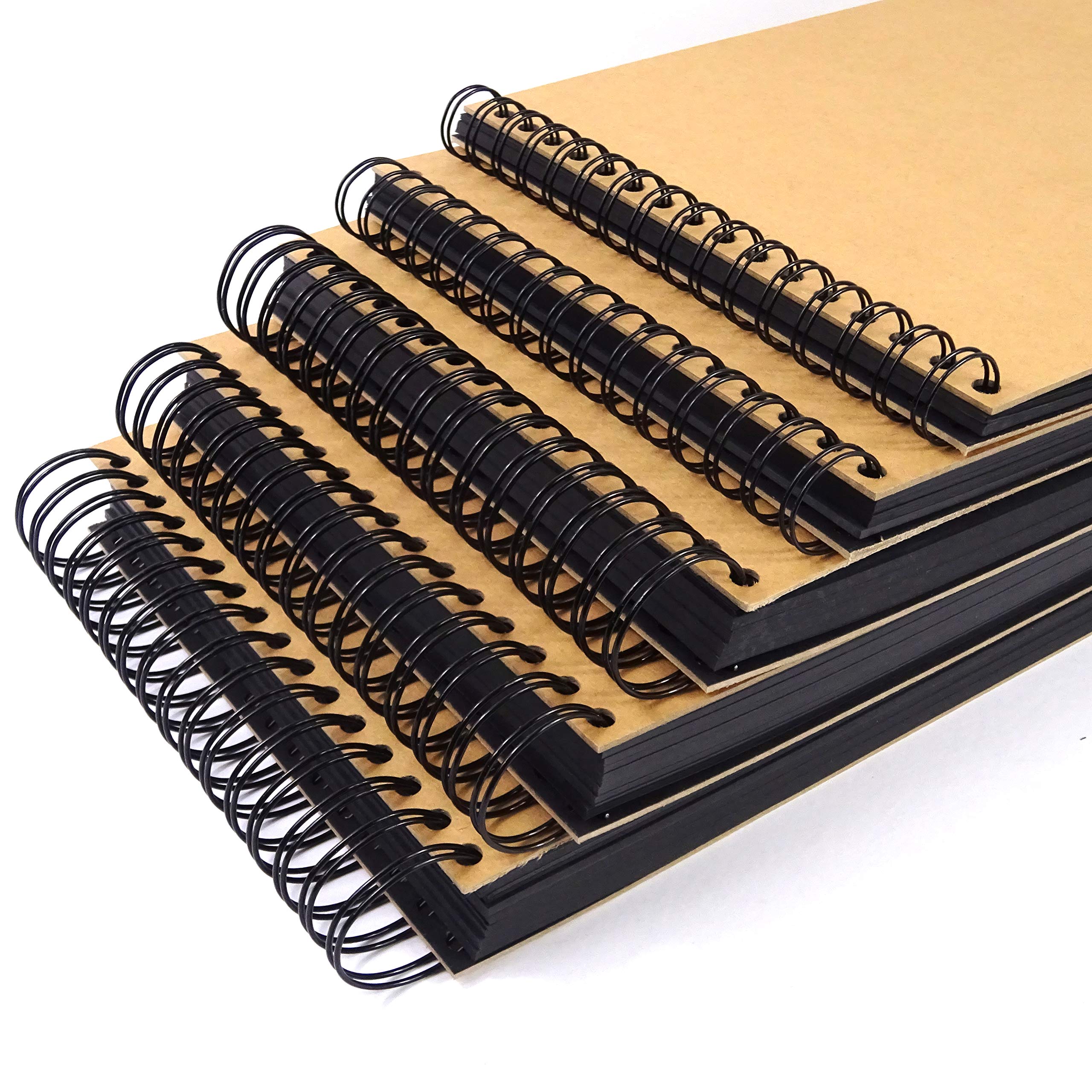 A3 A4 A5 x200, x160, x80, x60, x40 Black Pages Sketchbook Scrapbook 180GSM Blank Album (A4 (x80 Sides))