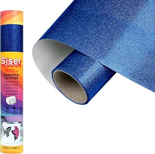 Siser EasyPSV Glitter - Marineblau 150 x 30 cm Glitter Permanent selbstklebendes Vinyl, zur Personalisierung von Objekten und harten Oberflächen, für Schneideplotter