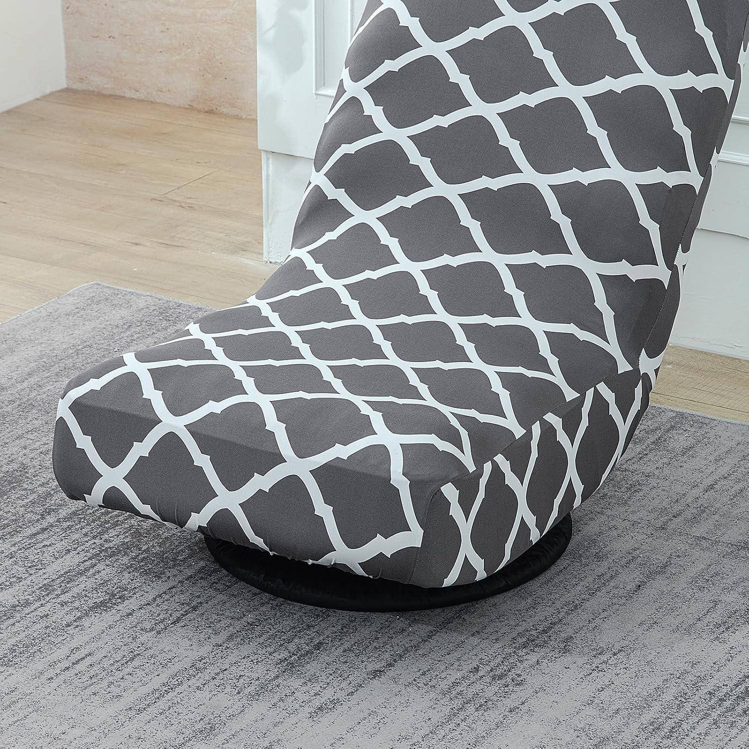 Stretch Swivel Floor Gaming Chair Slipcover - Printed Reclining Folding Protective Lounge Rocker Seat Cover,1 Pack,16