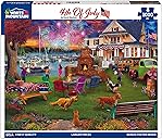 White Mountain 1000 Piece Jigsaw Puzzle Patriotic Summer Celebration Puzzles with Large Pieces for Adults and Family 24"x30" - 4th of July
