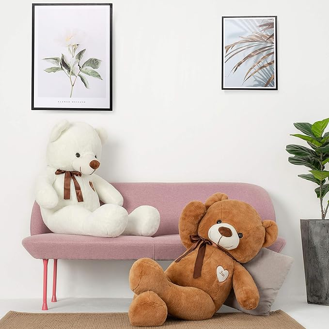 Oso de Peluche Gigante 80 cm YunNasi Marrón con Corazón miniatura 6