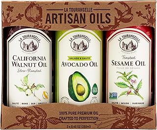 La Tourangelle, Favorites Trio of Oils - Roasted Walnut Oil, Avocado Oil, Toasted Sesame Oil, Gift Set, 8.45 fl oz (Set of 3)