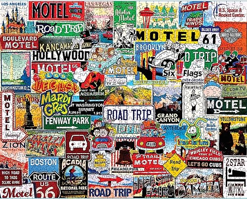 Miniatura 3 de White Mountain Rompecabezas de 1000 piezas para adultos – Viaje por carretera – Actividad familiar divertida – 24 x 30 pulgadas