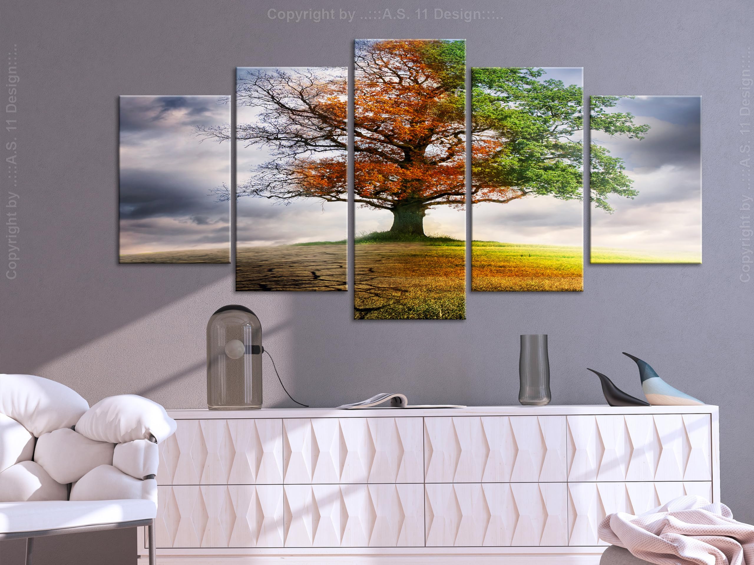 B&D XXL - Acrylglasbild Geschenke Heimdekoration, 100x50 cm, 5-teilig | Hochwertige Leinwand, sofort aufhängbar, ideal fürs Wohn- oder Schlafzimmer, wasserfest und lichtecht, langlebig, stilvoll