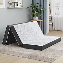 Twirest Folding Mattress,135x190x15 Double Foldable Memory Foam Mattress With Portable Pillow,Guest,Washable Cover,Easy Storage for Camping, Caravans, Guest