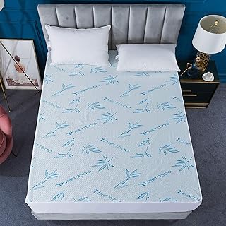 Gentle Home Bamboo Waterproof Zippered Mattress Protector Premium Hypoallergenic with Cooling Fabric Deep Pocket Stretch up to 14 inch (Queen)