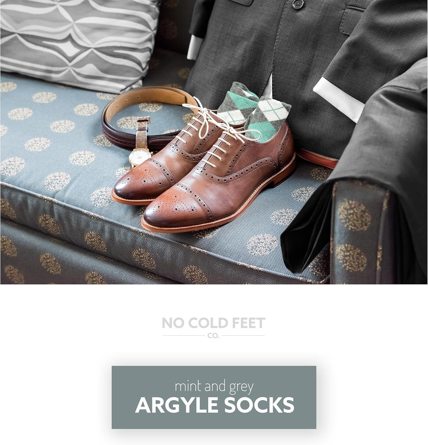 No Cold Feet Men’s Green Dress Socks – Classic Soft Crew Dress Socks, All-Day Comfort for Work, Business or Weddings - Image 3