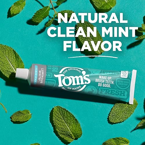 Miniatura 8 de Toms of Maine Pasta de dientes blanca luminosa natural con fluoruro menta limpia 40 onzas paquete de 3 el embalaje puede variar