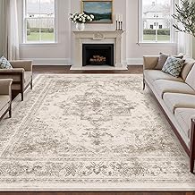 HUGEAR Vintage Rug Living Room Beige Rugs 300 x 400 cm Living Room Non-Slip Machine Washable Rugs Bedroom Office Room Girls Child Short Pile Large Carpet