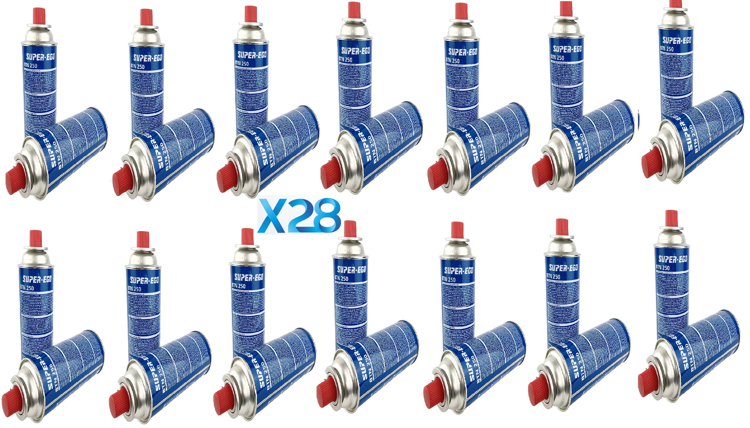 Caja 28 Cartuchos de Gas Super Ego 227g para Camping, hornillo, Quemador, soplete, Estufa poratil etc,