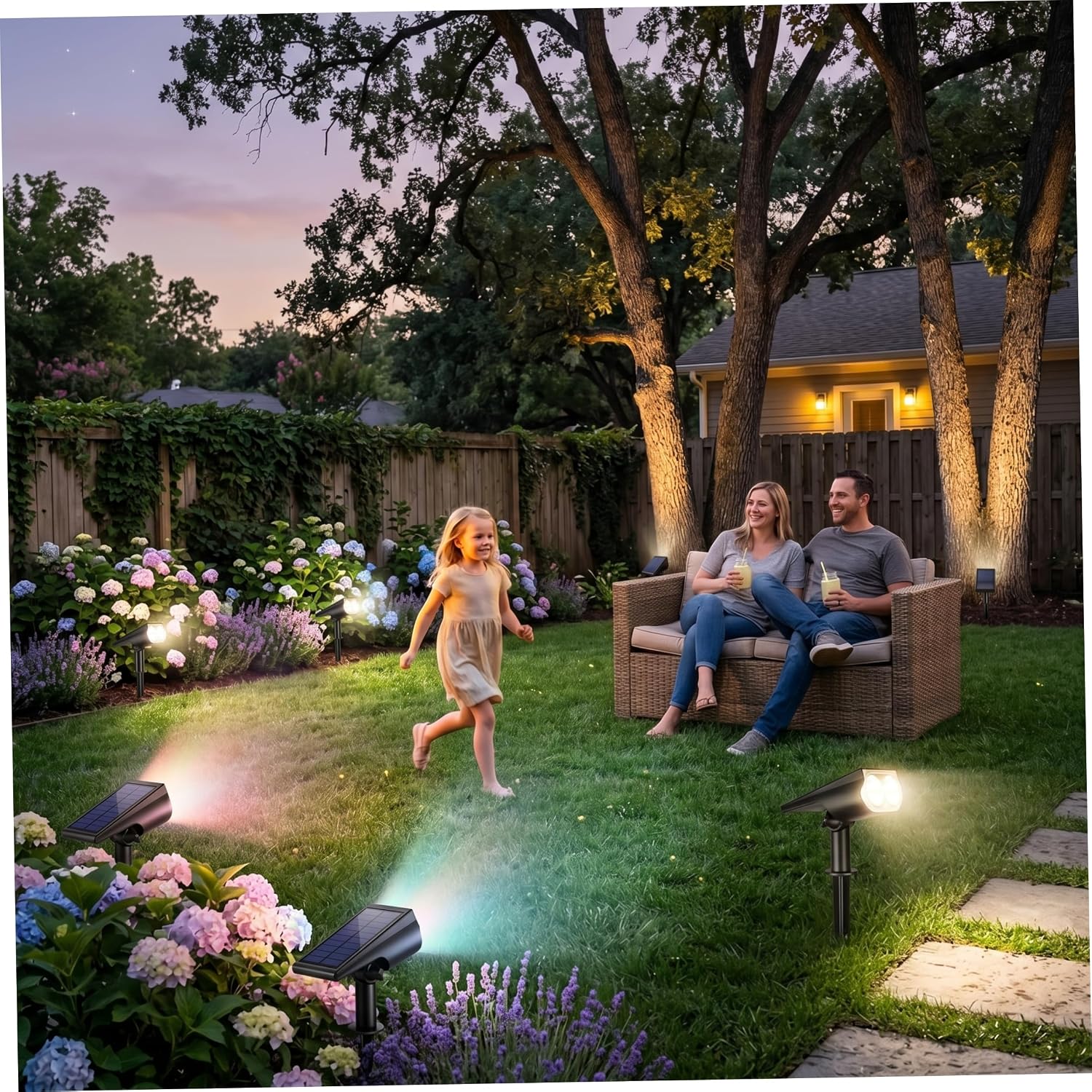 Outdoor Solar Lamp|Outdoor Solar Garden Lamp, 6 Pack Garden Lights, Multicolor Powered Stake Lights Waterproof Projectors for Lawn, Yard & Tree Decoration