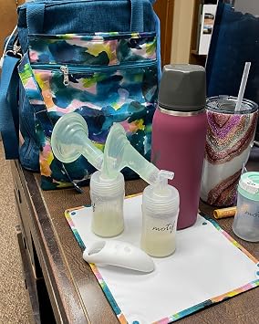 Sarah Wells Pumparoo Wet/Dry Bag with Staging Mat (Aquarelle) | Waterproof, Two Zippered Compartments, Separates Clean & Used Parts, Sanitary Fold-Out Staging Mat, Machine Washable, Slim