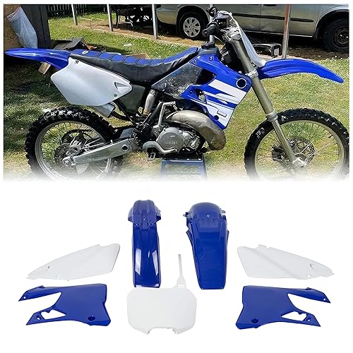 ECOTRIC Replica Restyle Plastic kit Compatible with 1996-2001 Yamaha YZ125 YZ250 Blue & White Sturdy Durable ABS Plastic