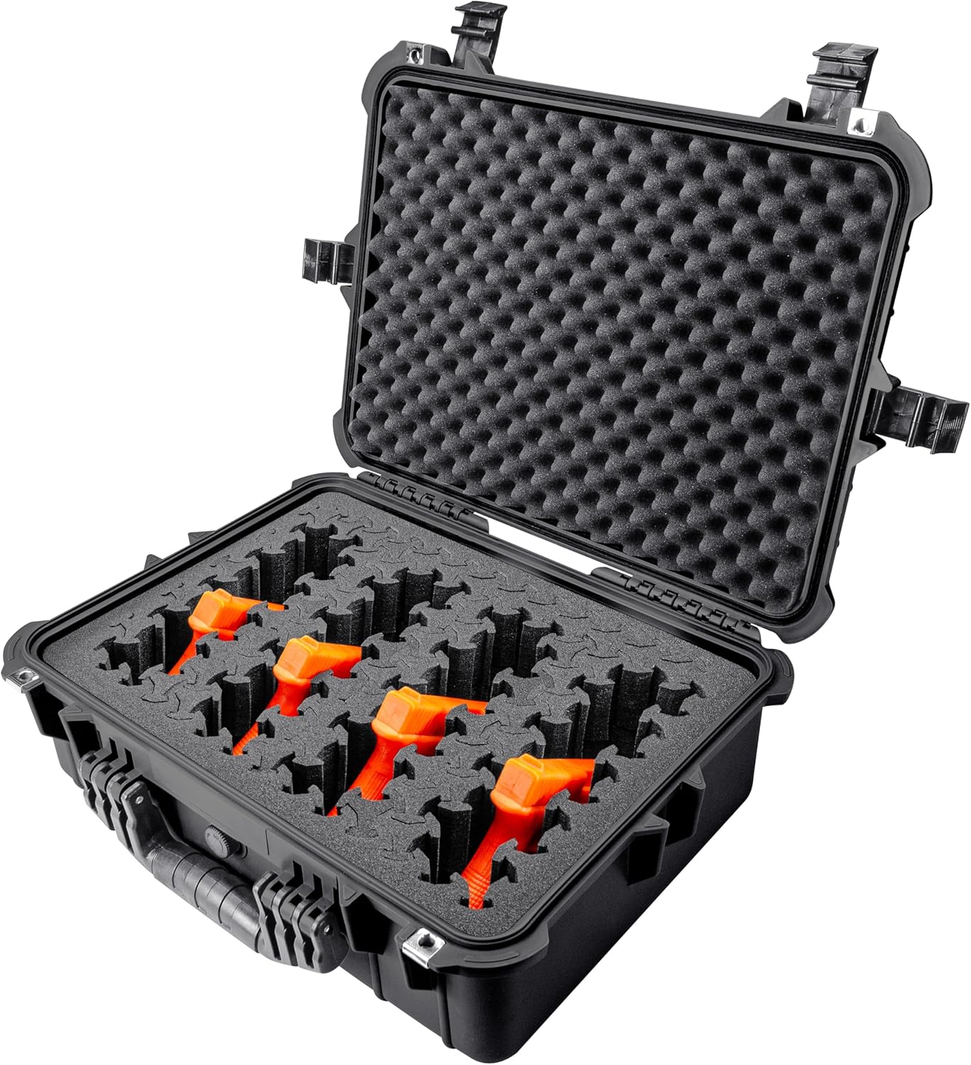 Eylar 20" Large Hard Gun Case Equipped With Ragar Reconfigurable & Reusable XP Crosslinked Foam Insert, Waterproof, Shockproof For Pistols and Handgun Accessories (2 Ragar Layers)