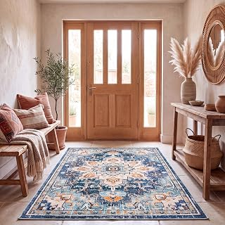 Safavieh Malaya Area Rug, Woven Polypropylene Carpet in Blue / Light Blue, 120 X 180 cm
