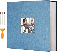 Vista 20 de Vienrose - Álbum de fotos grande autoadhesivo para fotos de 4 x 6, 8 x 10, 10 x 12 pulgadas, de lino, álbum de recortes magnético de bricolaje, 40