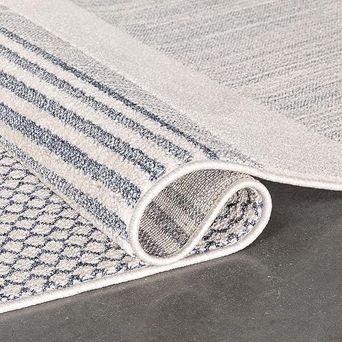 Miniatura 6 de Well Woven Harlow Briar - Alfombra de pasillo abstracta geométrica contemporánea azul claro de 2 pies 3 pulgadas x 7 pies 3 pulgadas