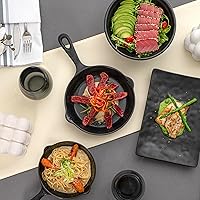 Vista 7 de Restaurantware Voga - Platos de melamina para servir de 16 onzas, 6 con asa, resistentes a las roturas, sartenes de hierro fundido sintético