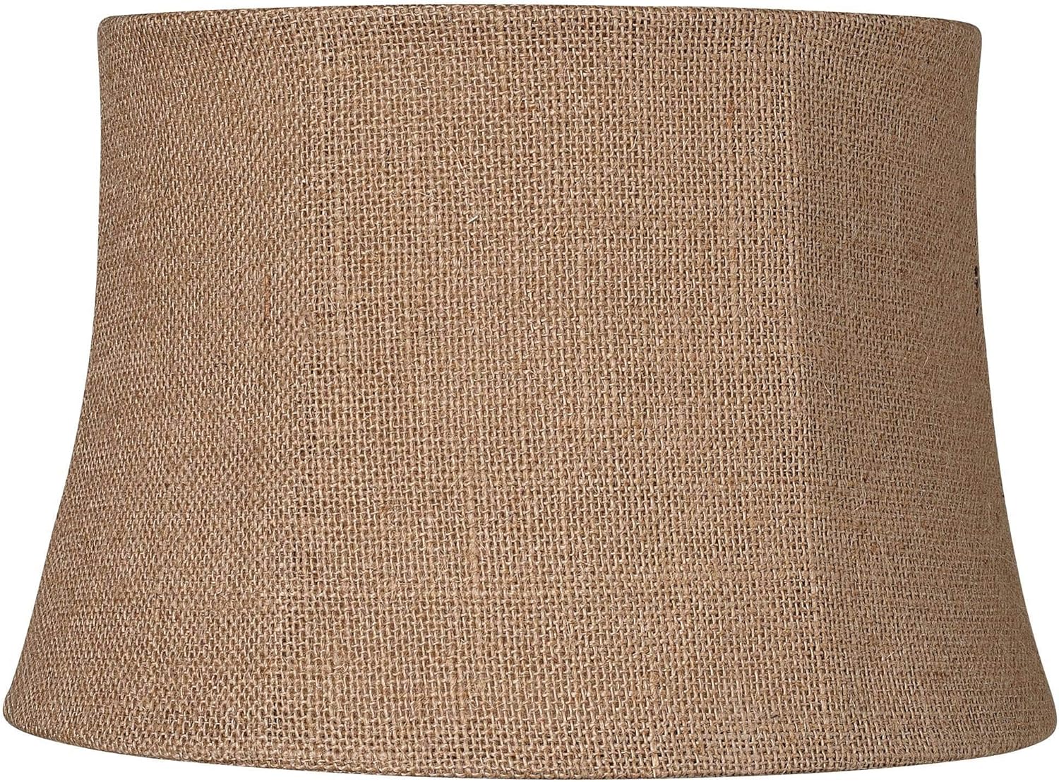 Natural Burlap Medium Drum Lamp Shade 10" Top x 12" Bottom x 8" High (Spider) Replacement with Harp and Finial - Springcrest