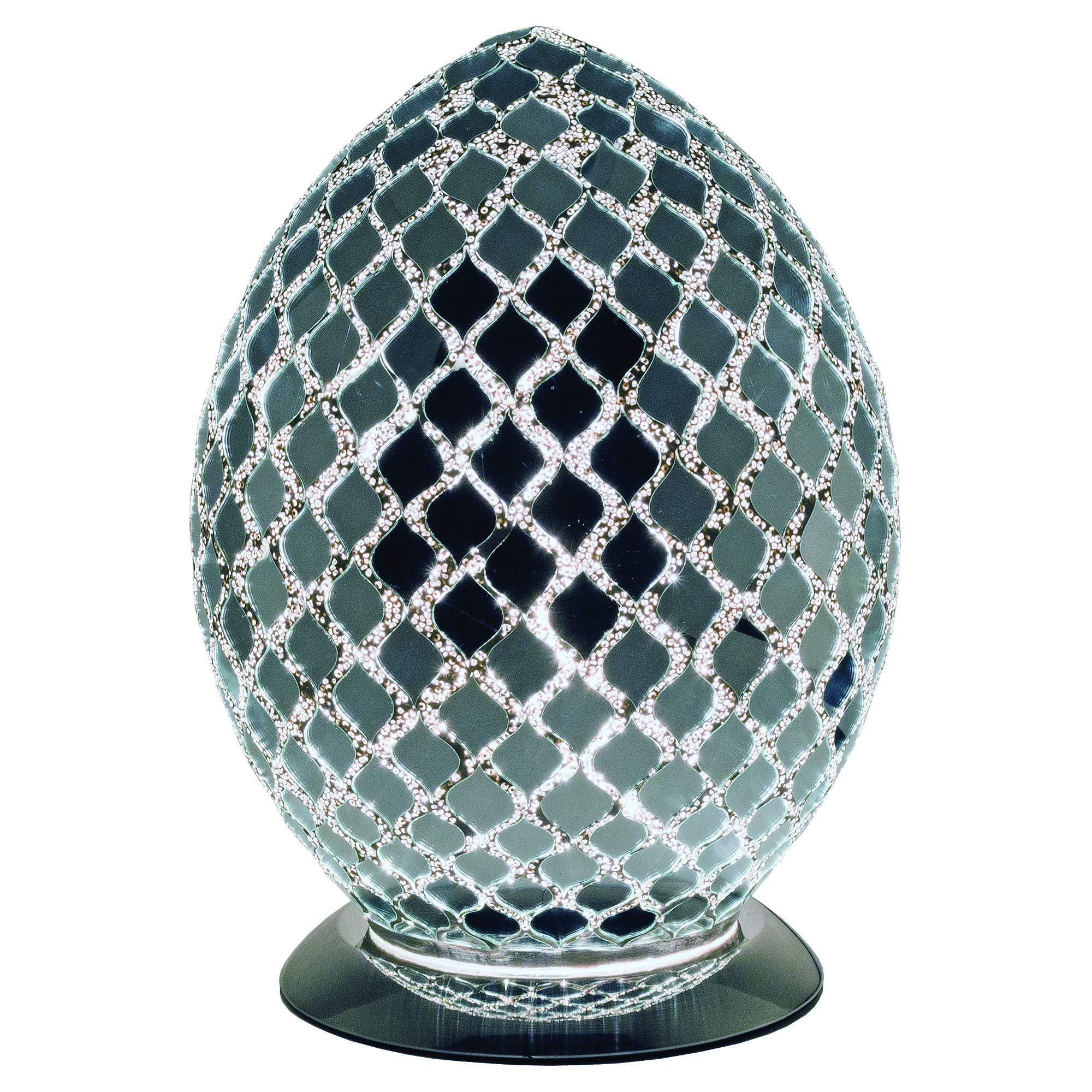 Febland Men's Mirrored Tile Medium Mosaic Egg Lamp, Glass Lm74cm