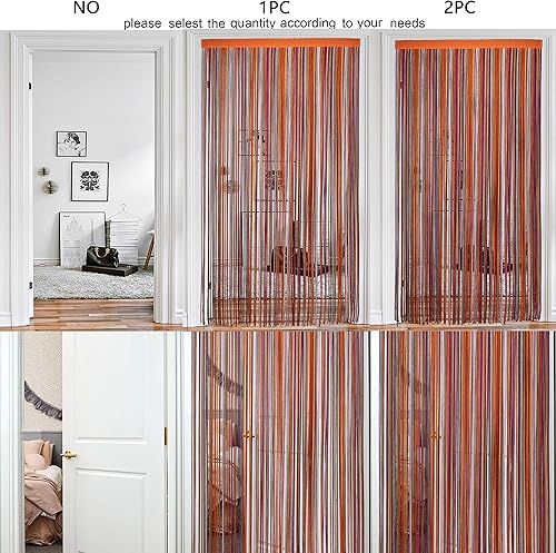 Miniatura 3 de Cortinas para puerta con flecos delgados densos para dormitorio, divisor de habitación, para sala de estar