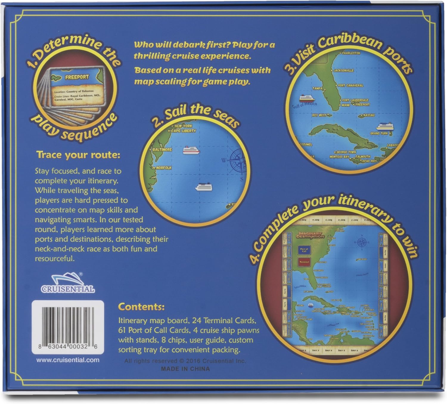 Cruise Ship Gift Educational Board Game Imaginary Destination Age 8+ Fun Toy Great Items