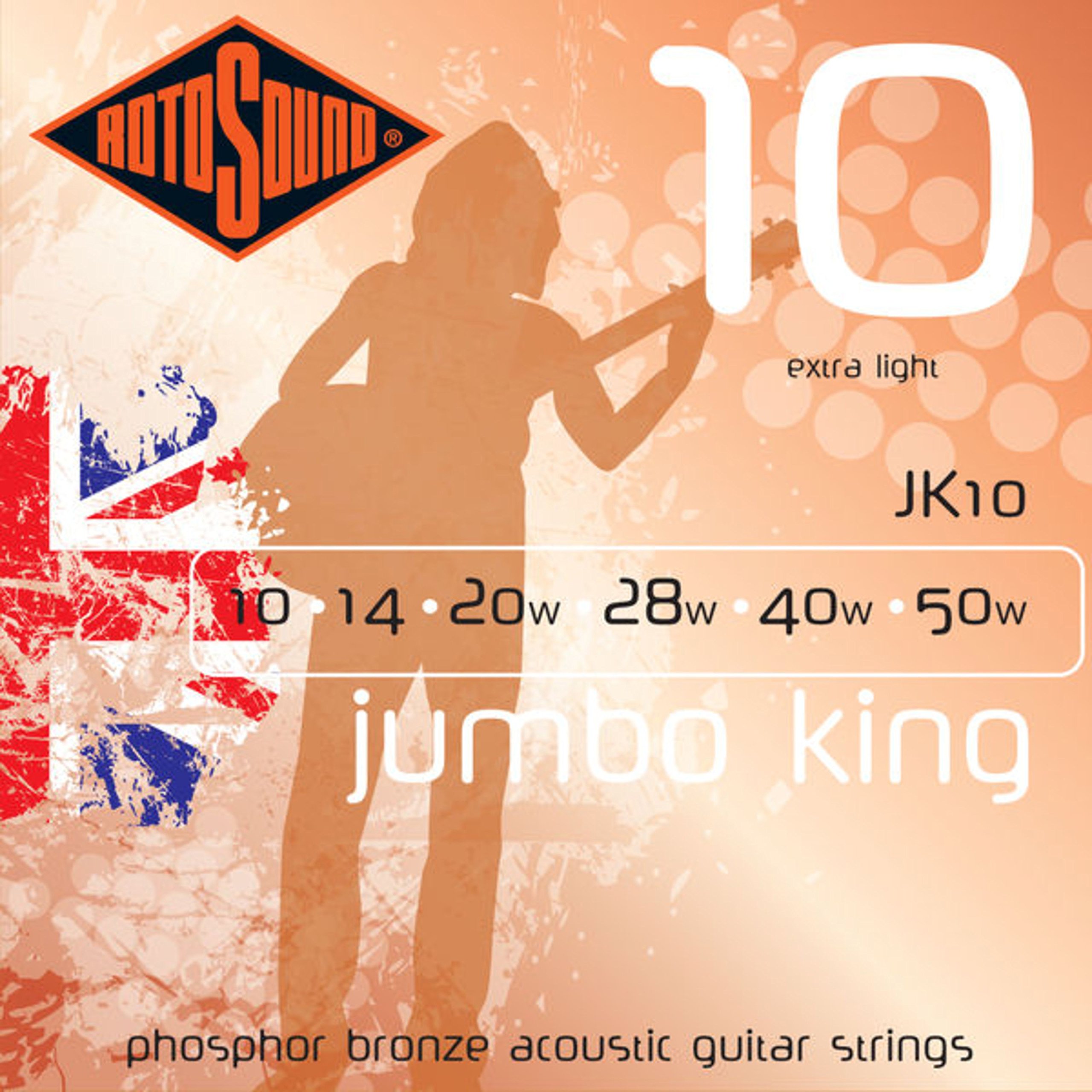 Rotosound Strings for Acoustic Guitar JUMBO KING 6-str. JK10 Extra-Light 10-50