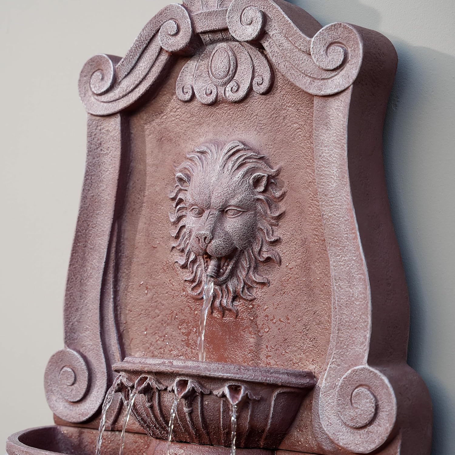 XBrand 52.4" Sandstone Lion Head Floor Fountain