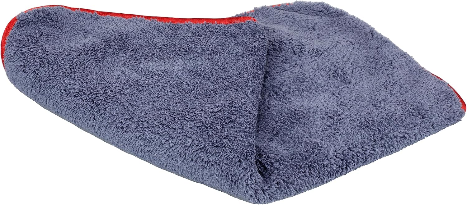 Maxshine 16”x24” Universal 12-Pack Gray Microfiber Towel - 600GSM Red Silk Border - Perfect for Fast Car Washing & Drying - Premium Car Detailing Towels