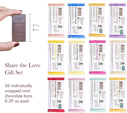 Miniatura 3 de Chuao Chocolatier Share the Love Assorted Milk and Dark Mini Gourmet Chocolate Bars Gift Box Sampler For Holiday, Birthday, Thank You, Corporate
