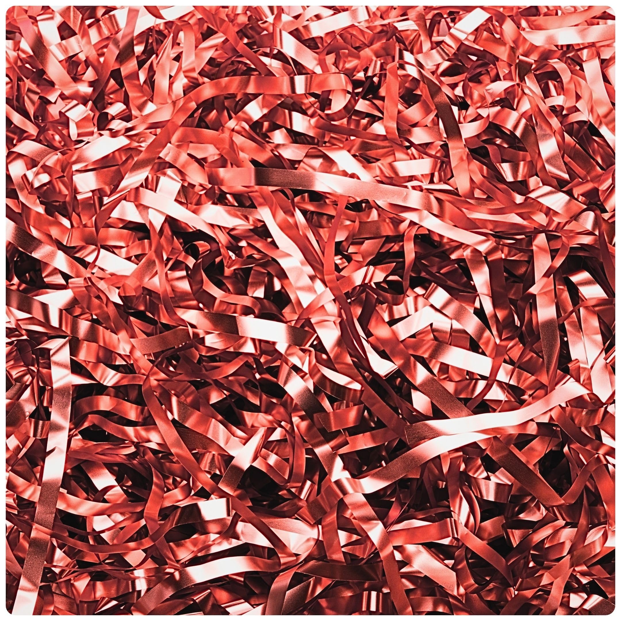Akh Red Akh® Christmas Shredded Foil | Metallic Gift Filler & Hamper Sh For Gift Boxes, Baskets & Xmas Hampers | Decorative Gold & Silver Christmas Packaging Sh (Red)