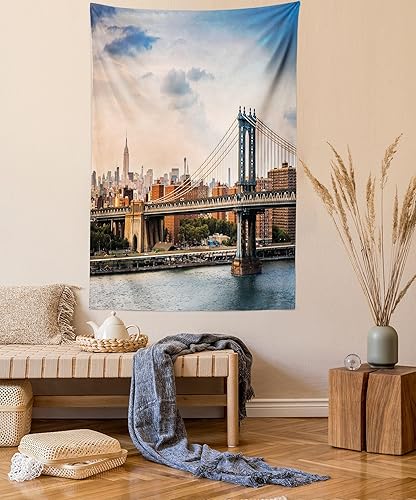 Miniatura 74 de Ambesonne Tapiz indie, estilo moderno de Memphis de los años ochenta, geométrico, abstracto, colorido, diseño de puntos, funky, para colgar en la