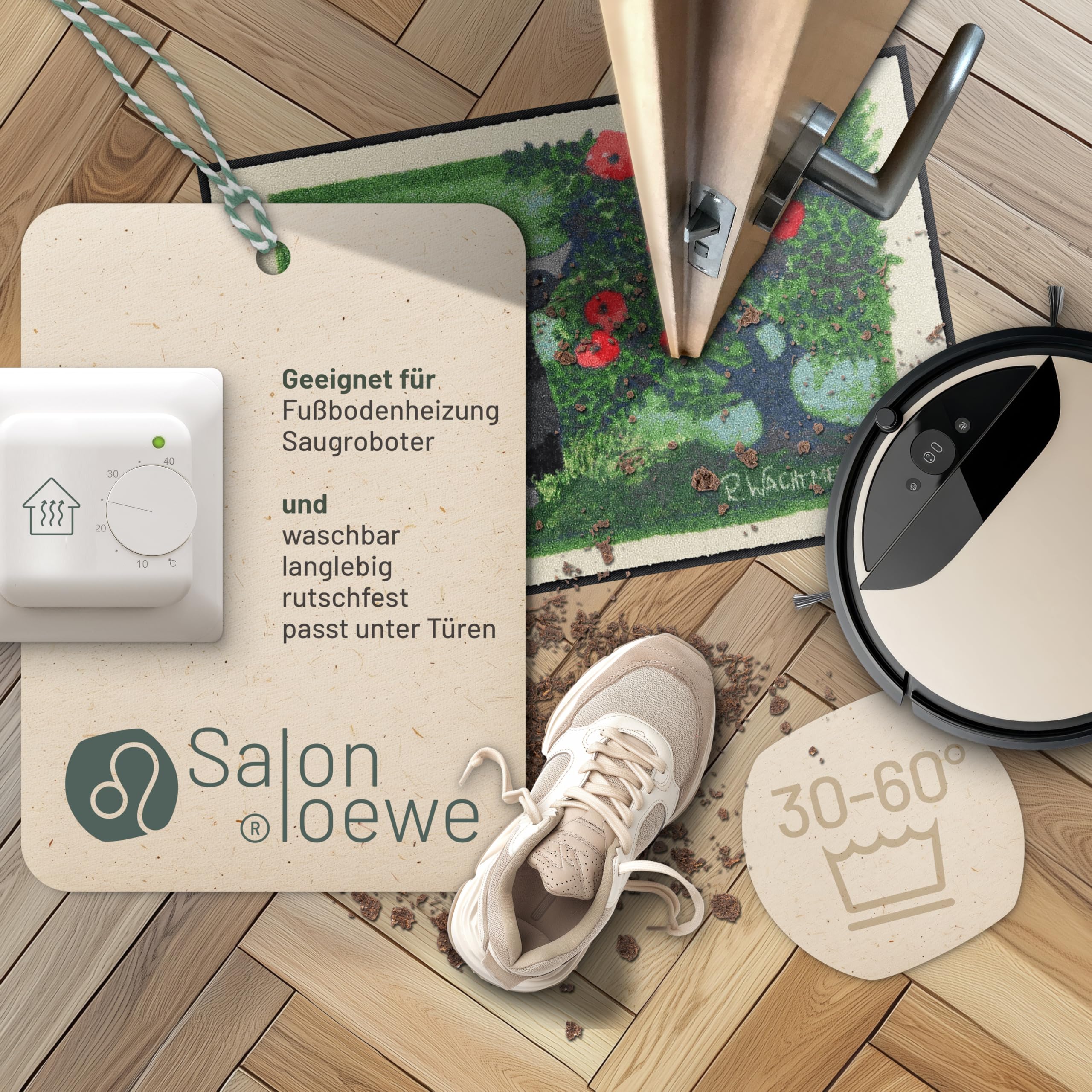 Salonloewe Fussmatte Adamo ed Eva I Schmutzfangmatte & Fußabtreter für Innen 50 x 75 cm