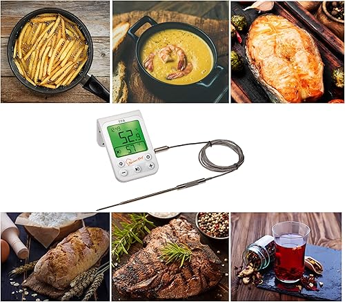 Miniatura 8 de TFA -Dostmann Kitchen Chef - Termómetro para barbacoa con luz de fondo, plástico, blanco, 2.5 x 0.8 x 3.9 in